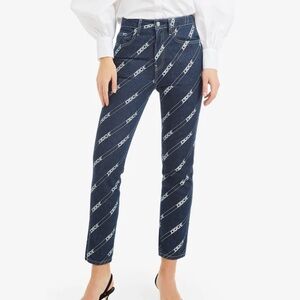 Jordache RINSE DIAGONAL LOGO PRINT VINTAGE CROP 26 straight leg fitted high rise